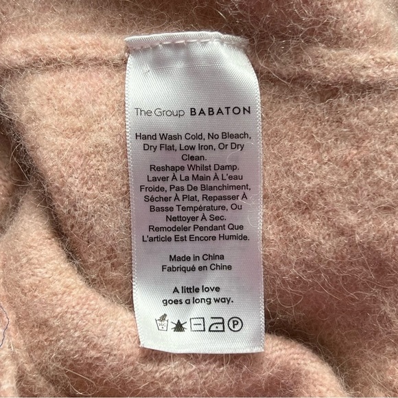 Aritzia Babaton Plutarch Pink Turtleneck Knit Alpaca Wool Sweater - Sz XS - Picture 11 of 15